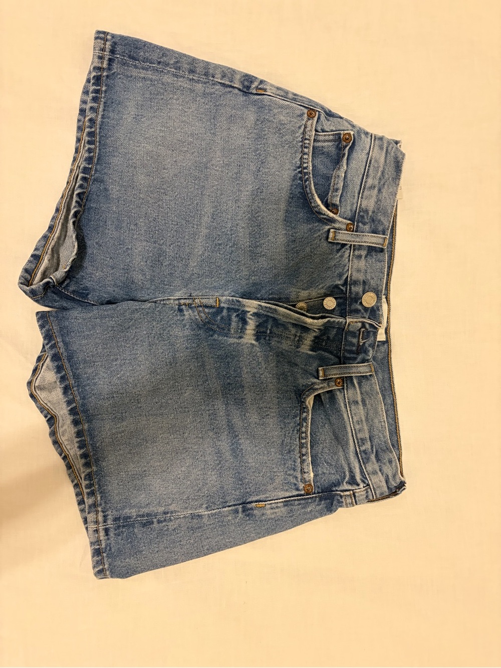Agolde Light Blue Denim Jean Shorts